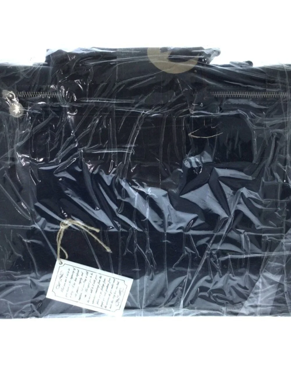 NWT Time Resistance Black Leather Briefcase Der Magus Laptop Bag‎ Italy
